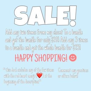 SALE! 2 for $20! 3 for $25!